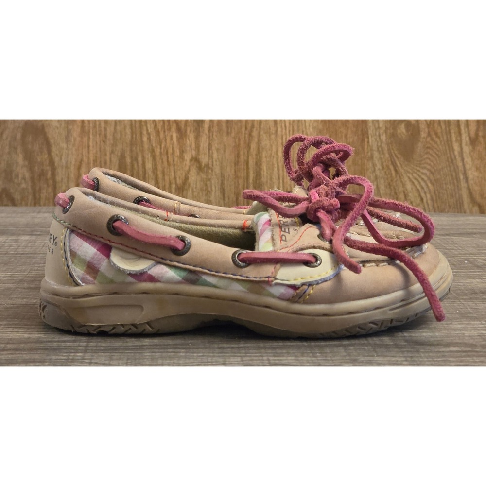 Sperry Angelfish Leather Loafer Shoes Toddler‎ Size 8.5 Tan Pink